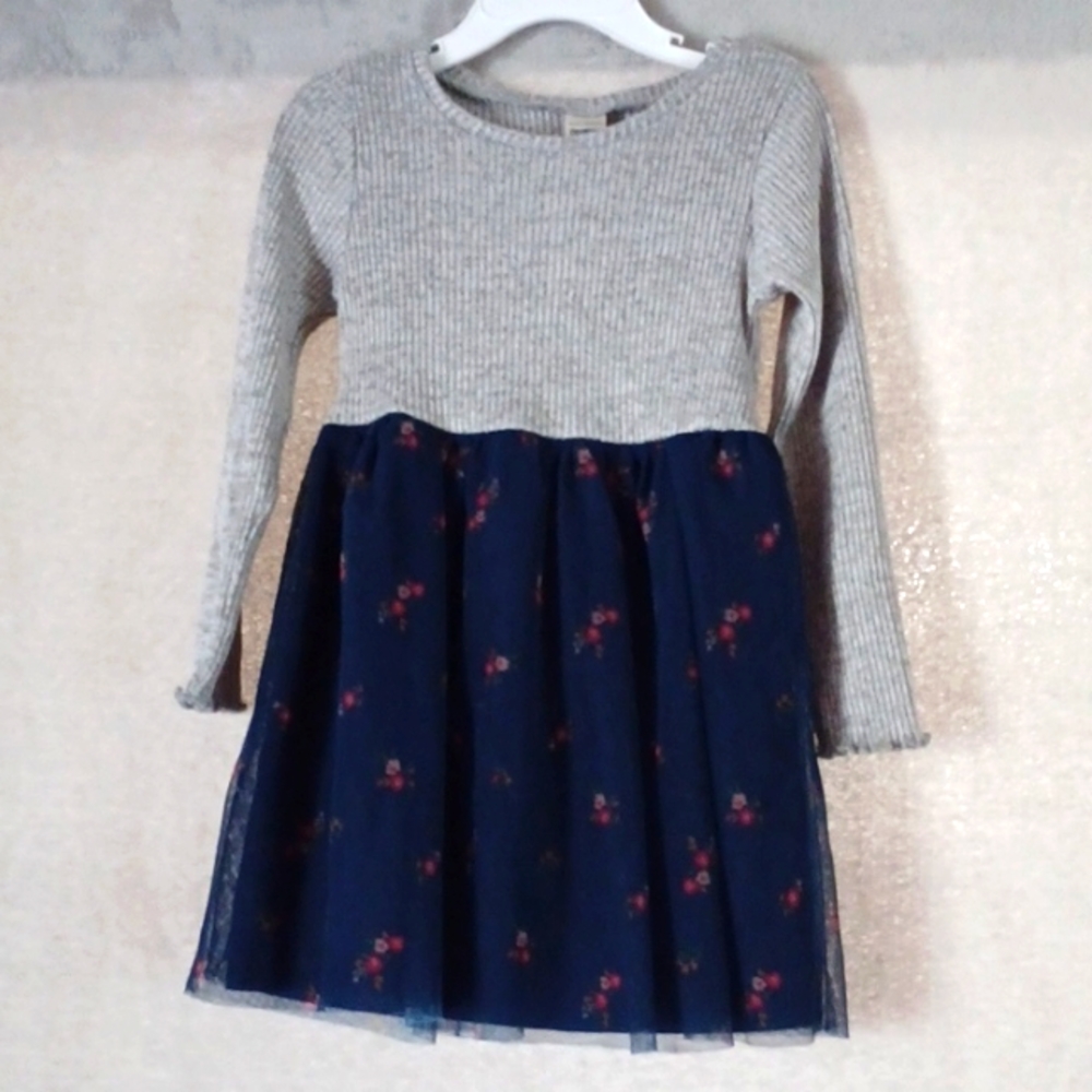 OSHKOSH  Toddler Dress Ribbed Tee & Floral Print Elastane Skirt Dress Size 3T